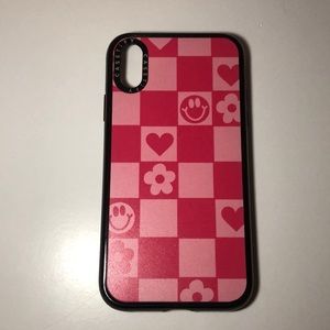 CASETIFY pink checkered hippy phone case XR